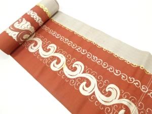 アンティーク　唐草模様織出し八寸帯地反物